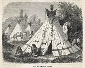 Native American Encampment Imprime: Comanche Tepees