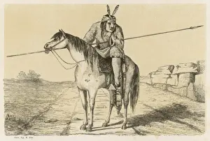 Vintage Native American Art Imprime: Comanche Warrior
