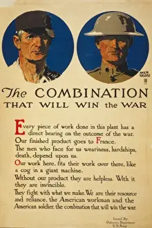 WWI Patriotic Posters Imprime: The combination that will win the war