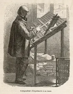 Vintage Printing Equipment Imprime: Compositor at Work