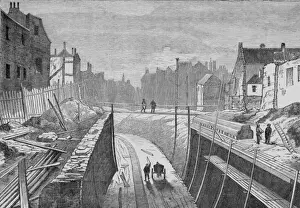 London Underground Construction Imprime: Constructing Underground
