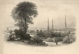 Impresiones de Una vista general de Coventry, Warwickshire Warwickshire Imprime: Visión general de Coventry