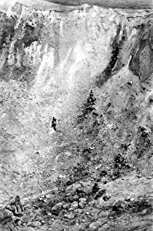 Somme Offensive Imprime: The crater of an exploded mine
