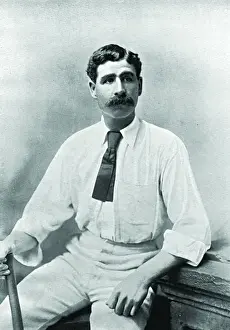 Vintage Cricket Players Imprime: Cricketer, Hunter