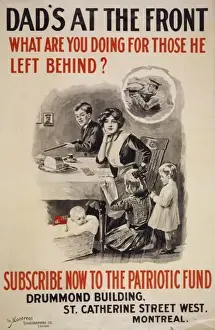 WWI Patriotic Posters Imprime: Dads at the front. What are you doing for those he left beh