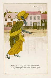 Historical Fashion Illustration Imprime: Daffy down Dilly