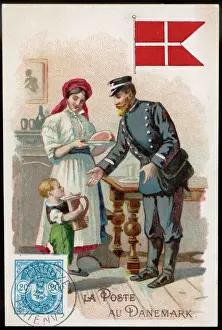 Vintage Postal Worker Imprime: Danish Postman