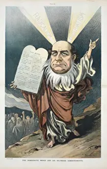 William Jennings Bryan Cartoon Imprime: The Democratic Moses and his selfmade commandments