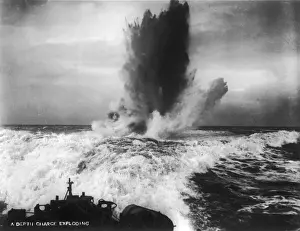 Royal Navy Vessel Imprime: A Depth Charge Exploding