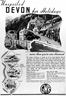 Great Western Railway Advertising Imprime: Devon for holidays