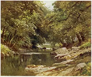 Old England Landscapes Imprime: Devon / Tavy River 1909