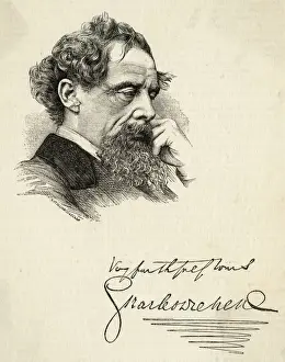 Victorian Author Image Imprime: Dickens Brooding
