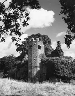 Impresiones de La Torre del antiguo Casa de dote en el viejo Lodge de la Parque de Fawsley, Fawsley Norte Nottinghamshire Inglaterra Fecha: siglo XVII Northamptonshire Imprime: Torre del Casa de Dote