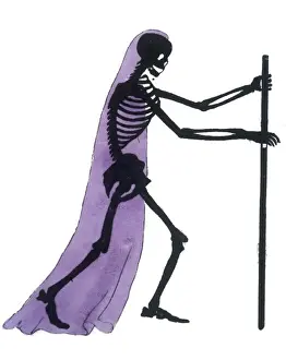 Ghostly Apparitions In Art Imprime: Draped Skeleton