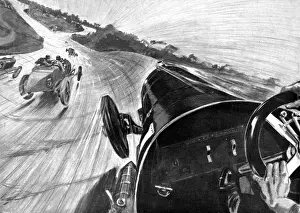 Brooklands Circuit History Imprime: Drivers view at Brooklands