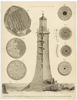 Iconic British Landmarks Imprime: Eddystone Lighthouse