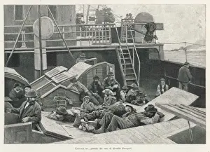 Transatlantic Voyage Imprime: Emigrants on Deck
