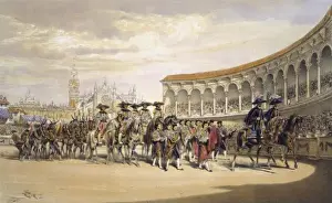 Bull Fighting In Spain Imprime: Entry of the toreros in procession