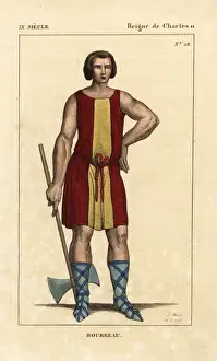 Copperplate Engraved Illustrations Imprime: Executioner, 9th century