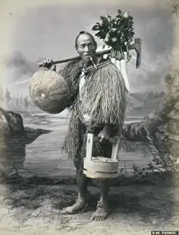 Japanese Countryside Landscape Imprime: Farmer