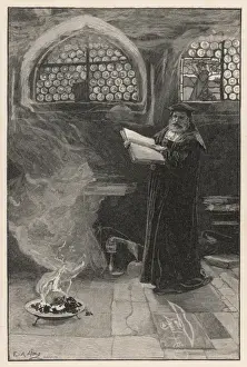 Historical Paranormal Images Imprime: Faust Practices Magic