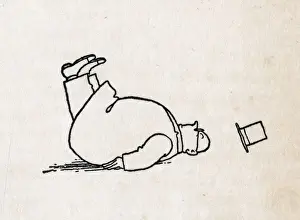 William Heath Robinson Illustration Imprime: He fell through to the path