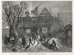 Winter Woodland Scenes Imprime: Fetching the Yule Log