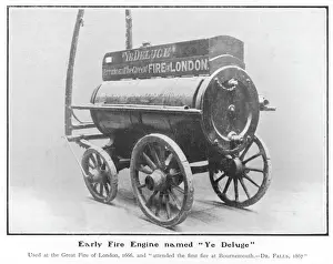 Historic Firefighting Equipment Imprime: Fire Engine of 1666