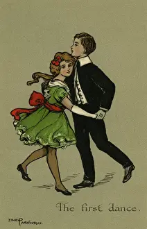 Young Couple Dance Imprime: The first dance