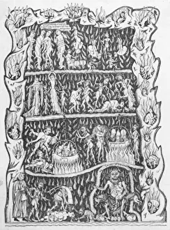 12th Century Art Imprime: Flames of Hell