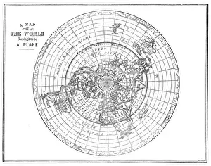 Mapa de la Tierra plana que muestra el mundo como una superficie plana