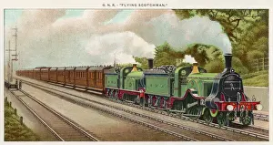 Impresiones de El locomotora voladora de la Gran Nueva Ruta Ferroviaria transporta pasajeros entre Londres y Edimburgo por el hermoso recorrido costero este Ferrocarril Imprime: El Vagabundo del Escocia Voladora