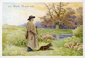 19th Century Agriculture Imprime: French Shepherd