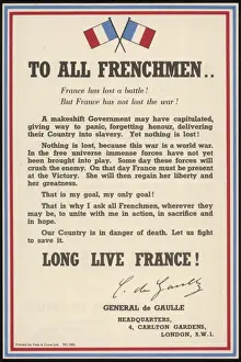 World War II History Imprime: De Gaulle Declaration