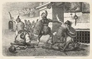 Ancient Rome Paintings Imprime: Gladiator Seeks Approval