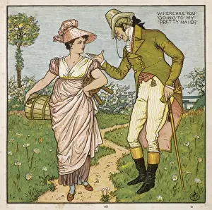 19th Century Illustration Style Imprime: Where are you Going (Wc)