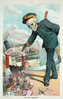 Puck Magazine Illustrations Imprime: The grim commander