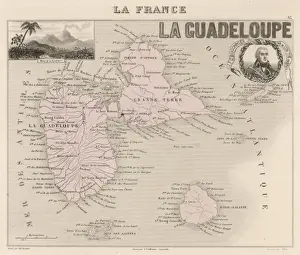 19th Century History Imprime: Guadeloupe Map