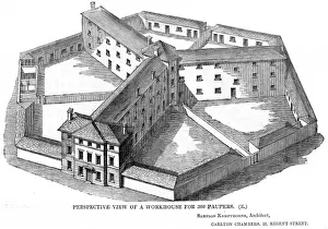 Sampson Kempthorne Architecture Imprime: Hexagonal workhouse, perspective view