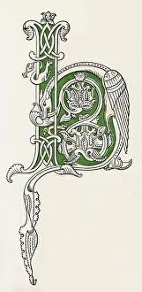 Historical Alphabet Initial Imprime: Illuminated letter H