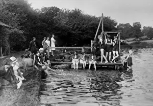 Vintage River Scene Imprime: (insert)