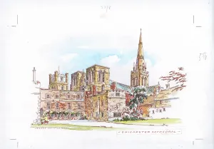 Catedral de Chichester Paisaje escena Inglaterra