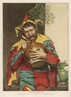 Acebo Y Muérdago Imprime: El burlón Bebiendo / Gráfico