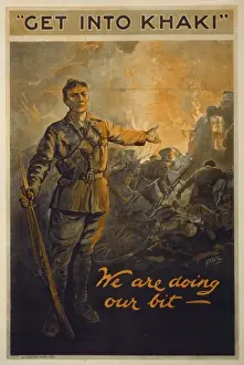 WWI Recruitment Posters Imprime: Get into khaki; we are doing our bit