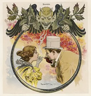 Vintage Smoking Culture Imprime: She Lights Him