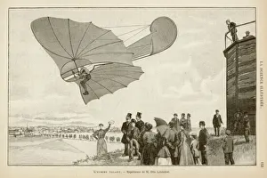 Vintage Aviation Photography Imprime: Lilienthal in Flight