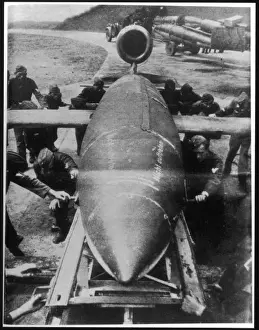 World War Two Artillery Imprime: Loading a V1 Rocket
