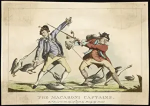 Fashionable Young Men Images Imprime: The Macaroni Captains