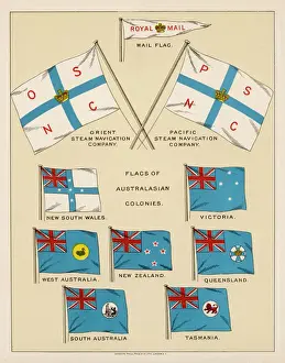 Australian State Flags Imprime: Mail Ship Flags & Others