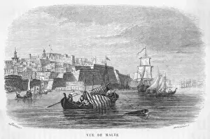 Impresiones de Punto de vista de la ciudad valleta Malta Imprime: Malta/Valleeta 1845